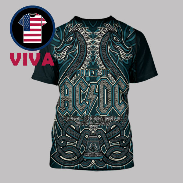 ACDC Gothenburg 2025 Ullevi Sweden PWR UP Event Tour All Over Print T-Shirt ACDC Gothenburg 2025 Ullevi Sweden PWR UP Event Tour All Over Print T-Shirt