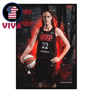 Caitlin Clark Indiana Fever x Stranger Things 5 2025 Home Decor Poster Canvas