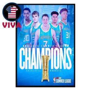 Charlotte Hornets NBA 2k26 Summer League Champions 2025 Home Decor Poster Canvas