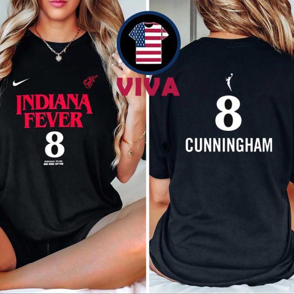 Indiana Fever Sophie Cunningham x Stranger Things Rebel Name And Number Two Sided T- Shirt Hoodie
