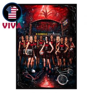 Indiana Fever x Stranger Things 2025 Home Decor Poster Canvas