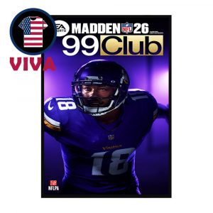 Justin Jefferson Madden 26 Cover 99 Club Player Minnesota Vikings NFL Home Decor Poster Canvas
