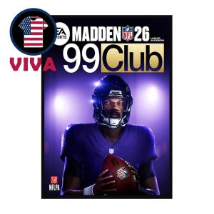 Lamar Jackson Madden 26 Cover 99 Club Player Baltimore Ravens NFL Home Decor Poster Canvas