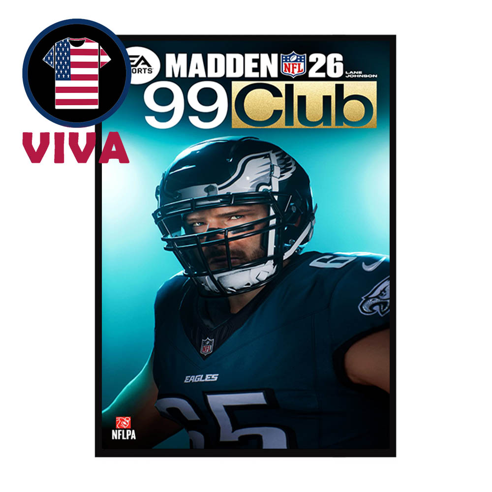 Lane Johnson Madden 26 Cover 99 Club Player Philadelphia Eagles NFL Home Decor Poster Canvas Lane Johnson Madden 26 Cover 99 Club Player Philadelphia Eagles NFL Home Decor Poster Canvas