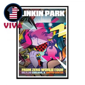 Linkin Park Chicago 2025 United Center IL On August 11th From Zero Tour Home Decor Poster Canvas