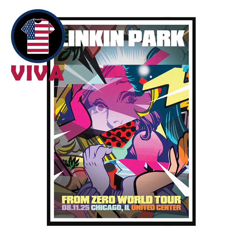 Linkin Park Chicago 2025 United Center IL On August 11th From Zero Tour Home Decor Poster Canvas Linkin Park Chicago 2025 United Center IL On August 11th From Zero Tour Home Decor Poster Canvas
