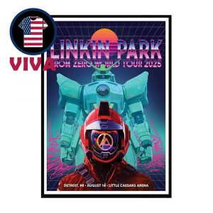 Linkin Park Detroit 2025 Little Caesars Arena MI On August 14th From Zero Tour Home Decor Poster Canvas