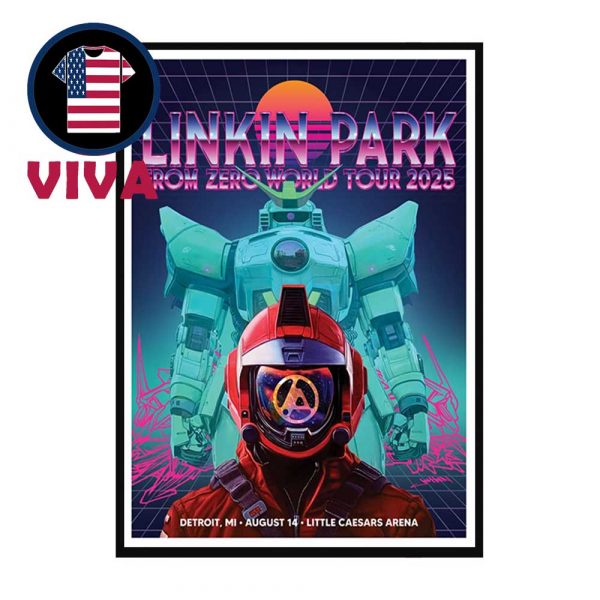 Linkin Park Detroit 2025 Little Caesars Arena MI On August 14th From Zero Tour Home Decor Poster Canvas