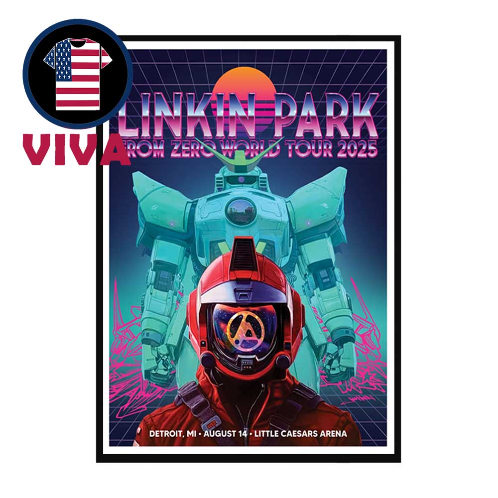 Linkin Park Detroit 2025 Little Caesars Arena MI On August 14th From Zero Tour Home Decor Poster Canvas Linkin Park Detroit 2025 Little Caesars Arena MI On August 14th From Zero Tour Home Decor Poster Canvas