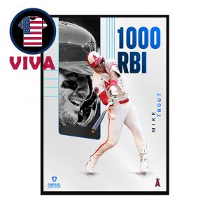 Mike Trout Los Angeles Angels 1000th Career RBI On Home Run 2025 MLB Vs Seattle Mariners Home Decor Poster Canvas