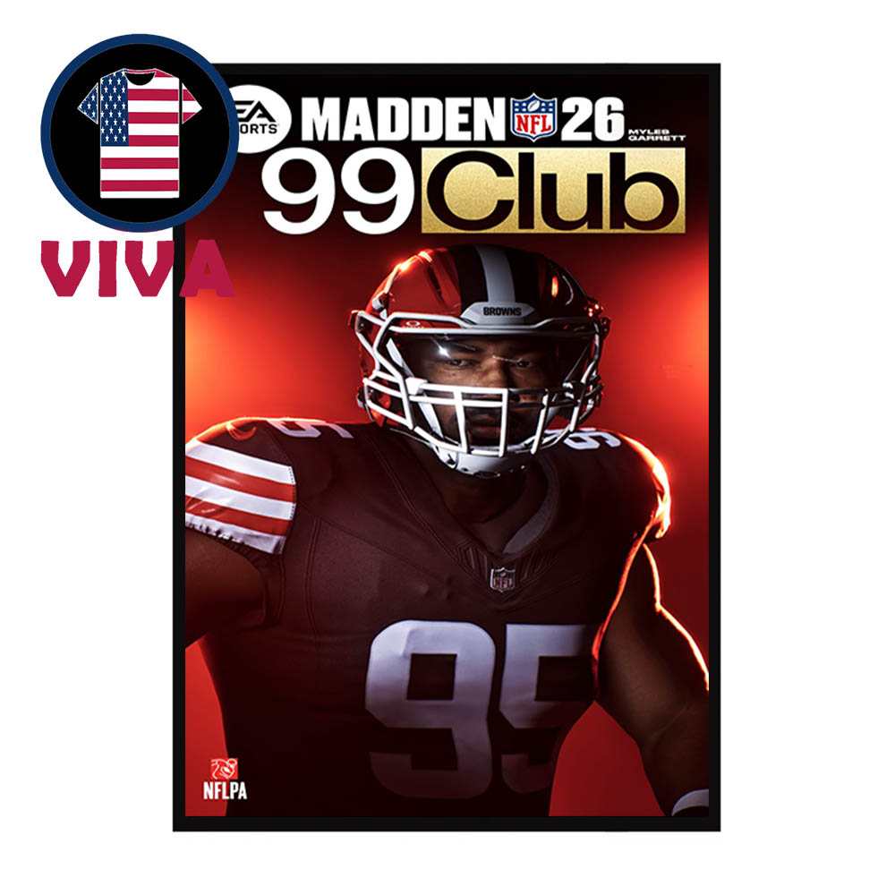 Myles Garrett Madden 26 Cover 99 Club Player Cleveland Browns NFL Home Decor Poster Canvas Myles Garrett Madden 26 Cover 99 Club Player Cleveland Browns NFL Home Decor Poster Canvas