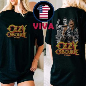 Rip Ozzy Osbourne Black Sabbath Death Memorial 1948–2025 Two Sided T-Shirt