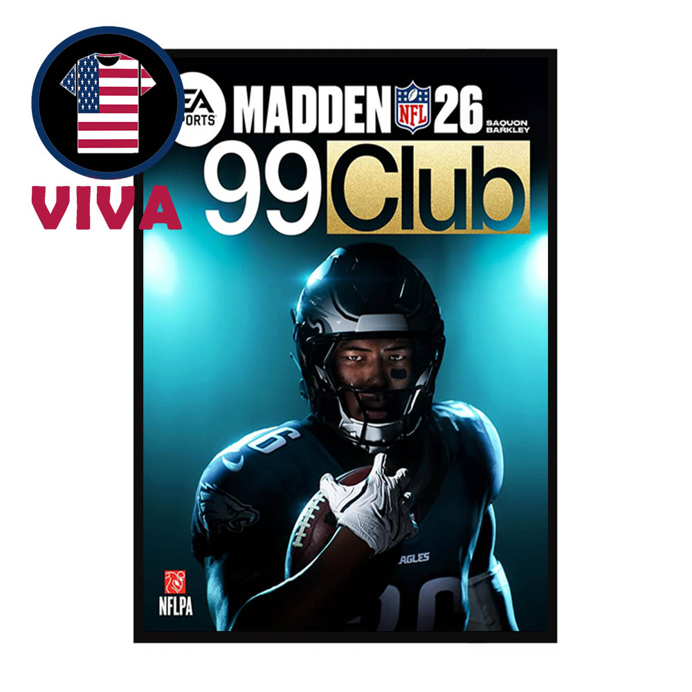 Saquon Barkley Madden 26 Cover 99 Club Player Philadelphia Eagles NFL Home Decor Poster Canvas Saquon Barkley Madden 26 Cover 99 Club Player Philadelphia Eagles NFL Home Decor Poster Canvas