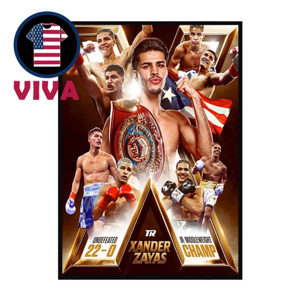 Xander Zayas WBO 2025 Junior Middleweight Champions Home Decor Poster Canvas