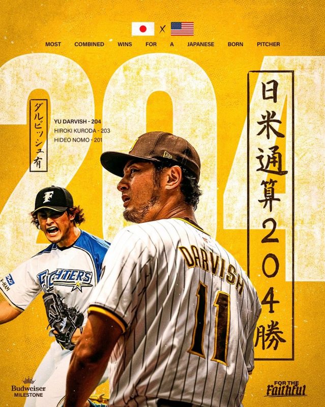 Yu Darvish 204 Combined Wins In Japan MLB Career Victory For The Most All ime History