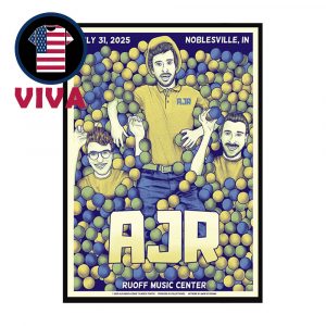 AJR Brothers Ruoff Music Center 2025 Noblesville IN On July 31st Home Decor Poster Canvas