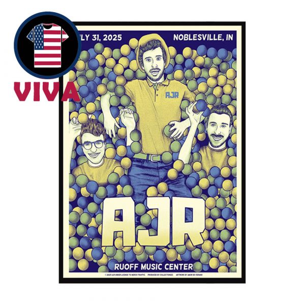 AJR Brothers Ruoff Music Center 2025 Noblesville IN On July 31st Home Decor Poster Canvas