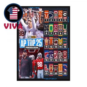 AP Top 25 Preseason 2025 College Football Rankings Home Decor Poster Canvas