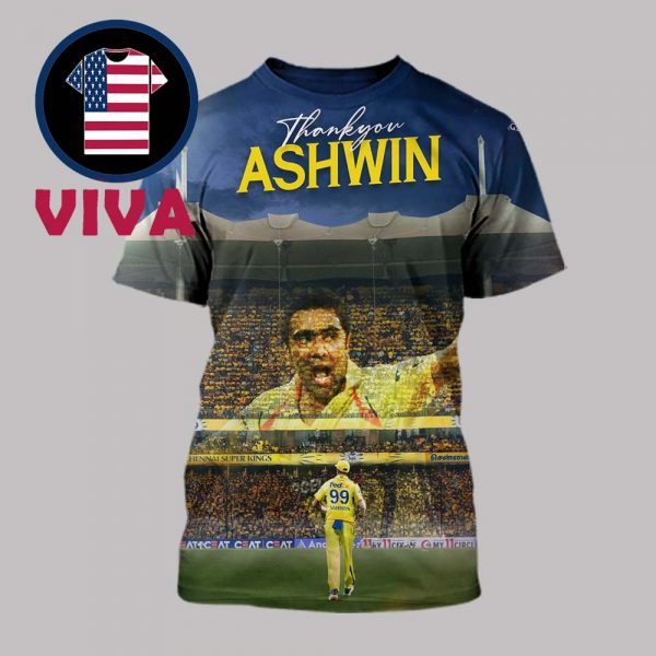 Ash Anna Retirement IPL 2025 Thank You Ashwin All Over Print T-Shirt