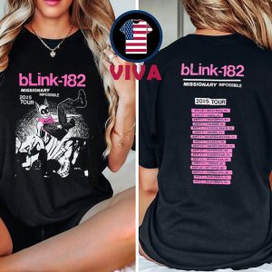 Blink 182 2025 Missionary Impossible Tour Dates Two Sided T-Shirt
