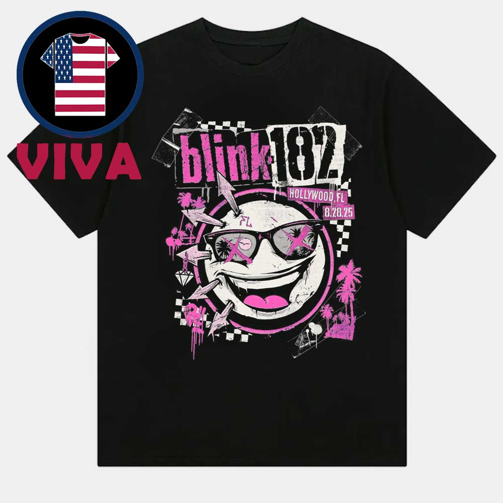 Blink 182 Hollywood FL 2025 Hark Rock Live On August 28th Unisex T-Shirt Blink 182 Hollywood FL 2025 Hark Rock Live On August 28th Unisex T-Shirt