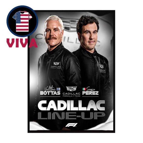 Cadillac Formula 1 Brand New Team Line Up 2026 Valtteri Bottas And Sergio Perez Home Decor Poster Canvas