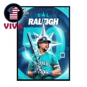 Cal Raleigh 50 Home Runs MLB 2025 Seattle Mariners Home Decor Poster Canvas