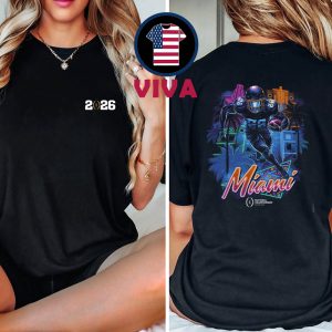 College Football Playoff 2026 National Championship Game Neon Player Two Sided T-Shirt