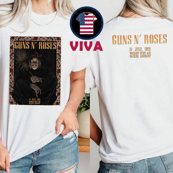 Guns N’ Roses Wacken Open Air 2025 Wacken Germany On July 31st Two Sided T-Shirt