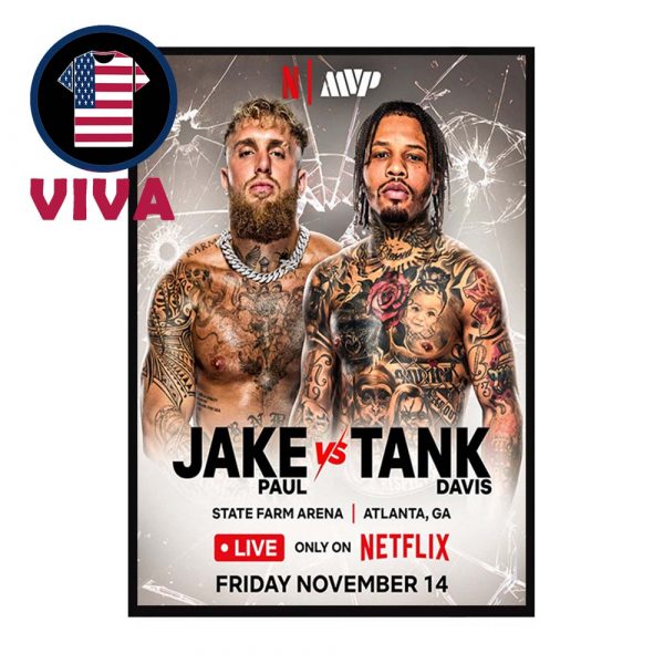 Jake Paul vs Tank Davis November 14th 2025 Atlanta GA State Farm Arena Home Decor Poster Canvas