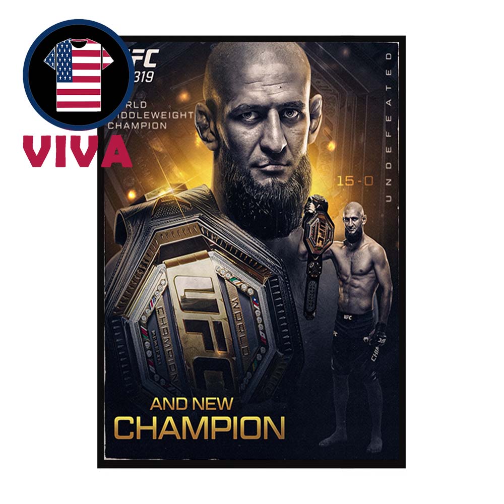 Khamzat Chimaev 2025 World Middle Weight Champion UFC 319 Home Decor Poster Canvas Khamzat Chimaev 2025 World Middle Weight Champion UFC 319 Home Decor Poster Canvas