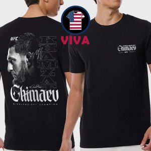 Khamzat Chimaev 2025 World Middle Weight Champion UFC 319 Two Sided T-Shirt
