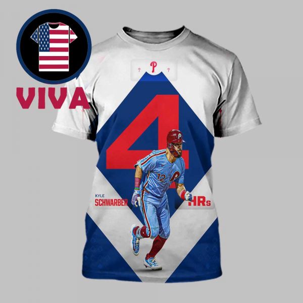 Kyle Schwarber 4 Home Runs Philadelphia Phillies vs Atlanta Braves MLB 2025 All Over Print T-Shirt