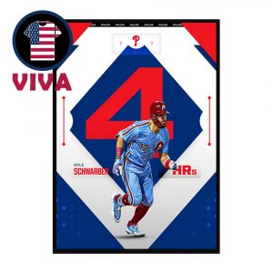 Kyle Schwarber 4 Home Runs Philadelphia Phillies vs Atlanta Braves MLB 2025 Home Decor Poster Canvas