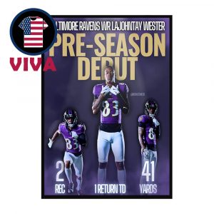 LaJohntay Wester 87 Yard Punt Return TD 2025 NFL Preseason Baltimore Ravens Home Decor Poster Canvas