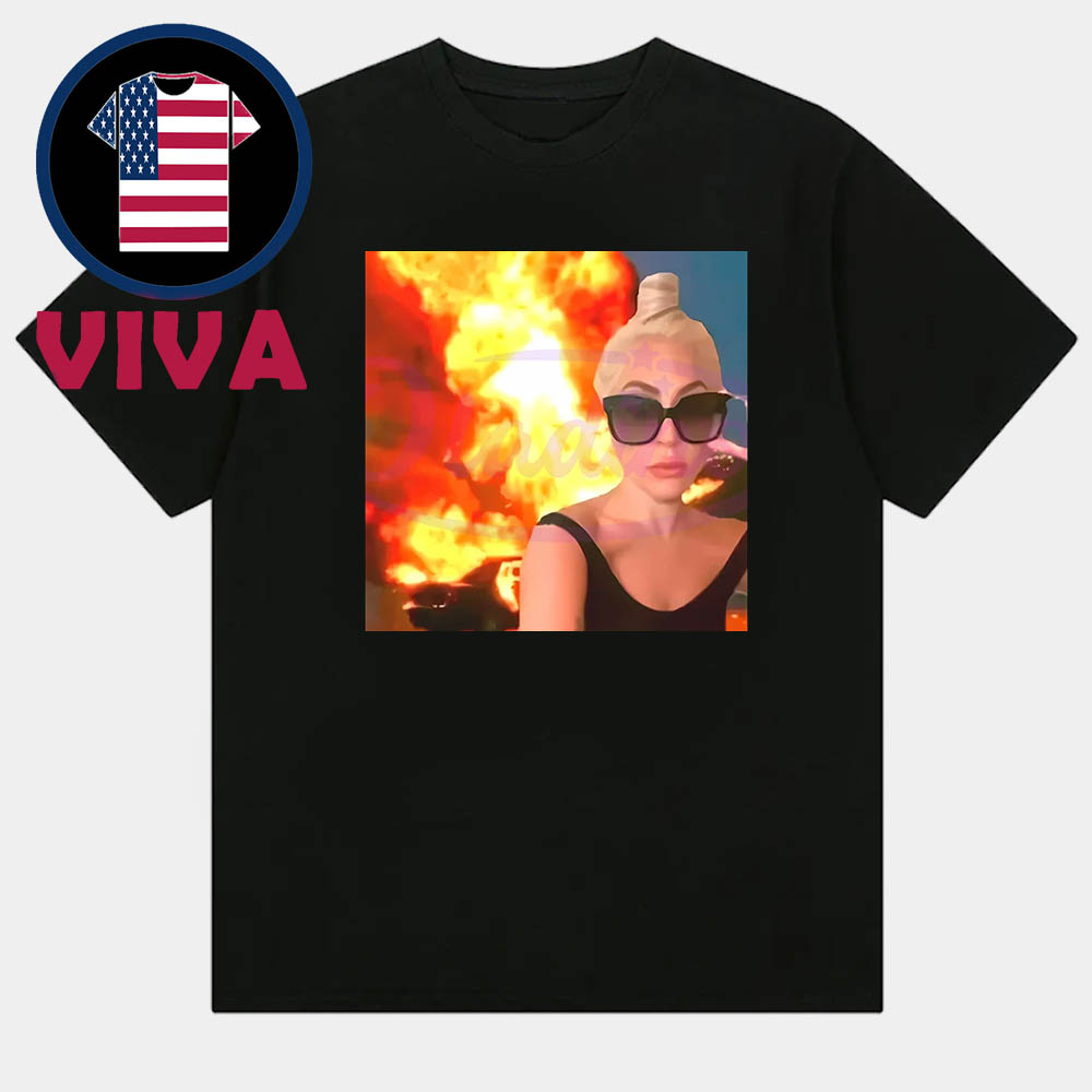 Lady Gaga Meme Explosion Sunglasses Blonde Bun Unisex T-Shirt Lady Gaga Meme Explosion Sunglasses Blonde Bun Unisex T-Shirt