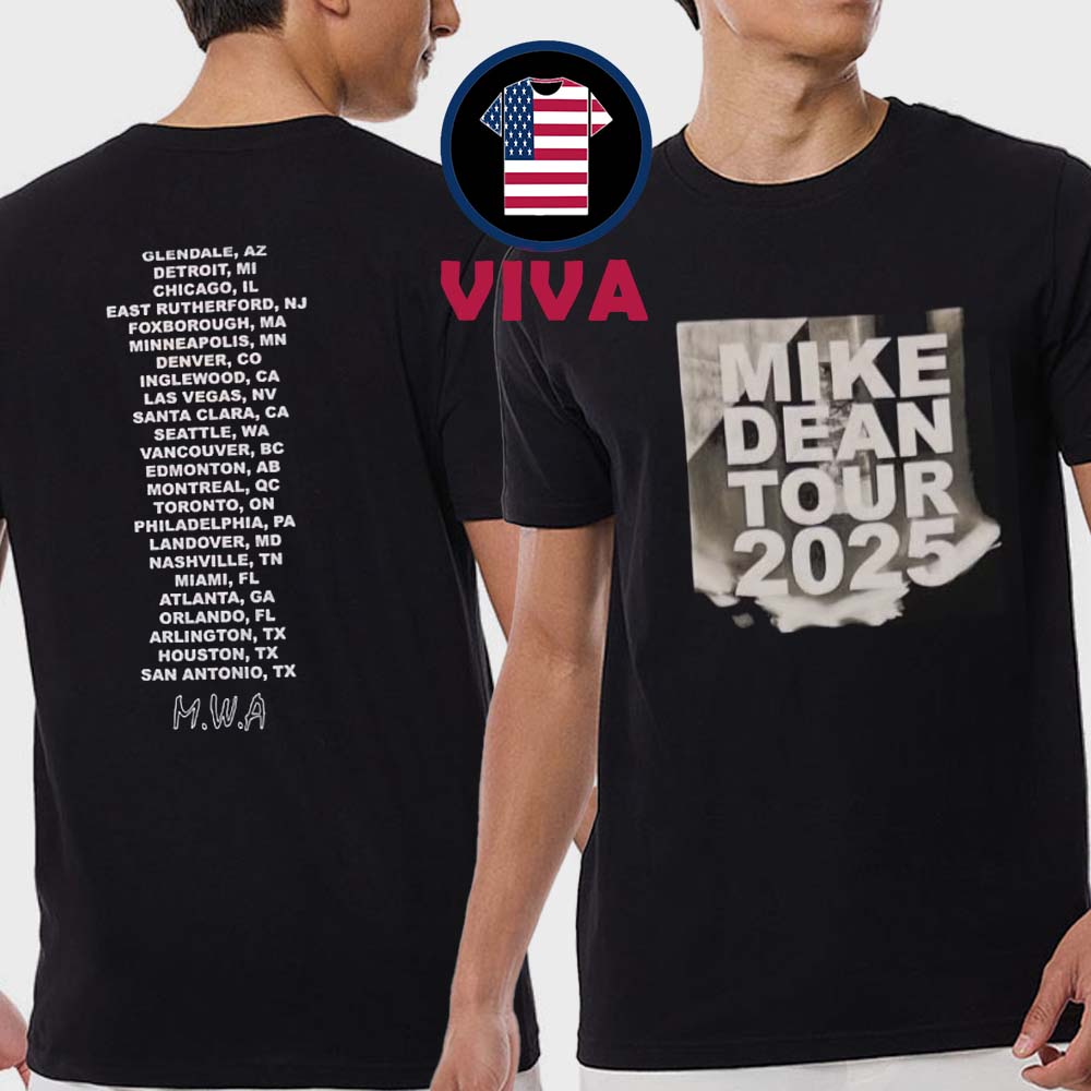 Mike Dean 2025 MWA Tour Dates Two Sided Unisex T-Shirt Mike Dean 2025 MWA Tour Dates Two Sided Unisex T-Shirt