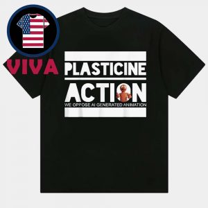 Plasticine Action We Oppose AI Generated Animation Unisex T-Shirt