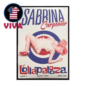 Sabrina Carpenter Lollapalooza 2025 August 3rd Grand Park Home Decor Poster Canvas