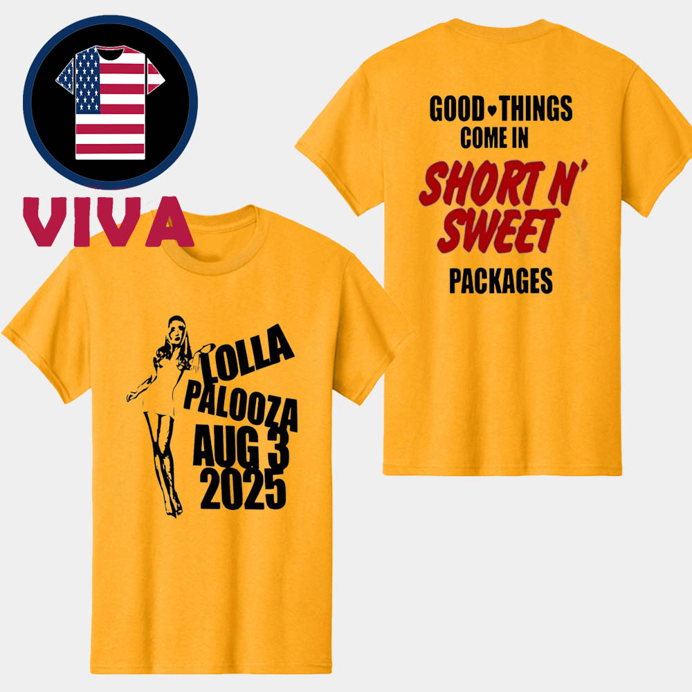 Sabrina Carpenter Lollapalooza 2025 August 3rd Grand Park Two Sided T-Shirt Sabrina Carpenter Lollapalooza 2025 August 3rd Grand Park Two Sided T-Shirt