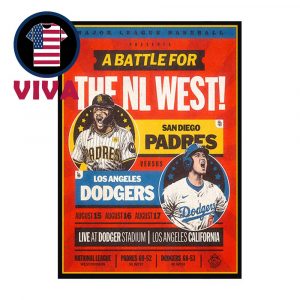 San Diego Padres vs Los Angeles Dodgers NL West MLB 2025 Home Decor Poster Canvas