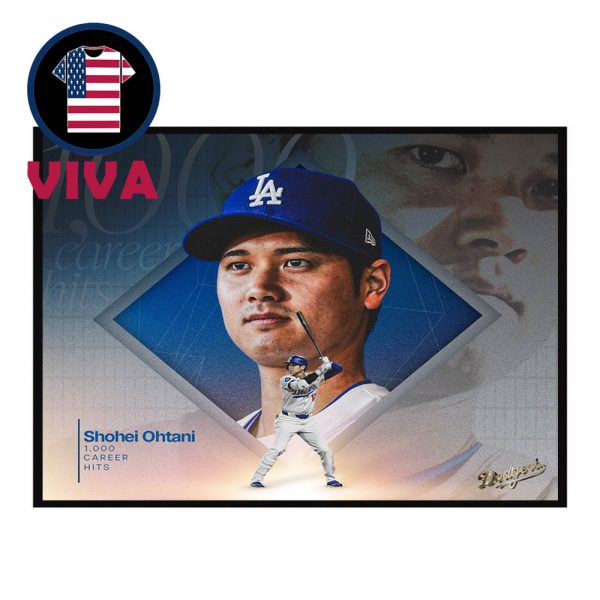 Shohei Ohtani 1000th Career Hit Los Angeles Dodgers MLB 2025 Home Decor Poster Canvas