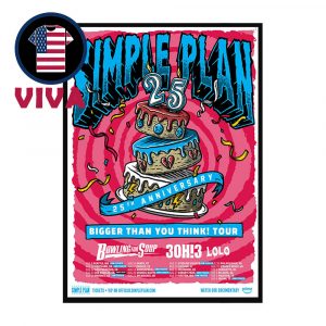 Simple Plan 25th Anniversary Tour Dates Home Decor Poster Canvas
