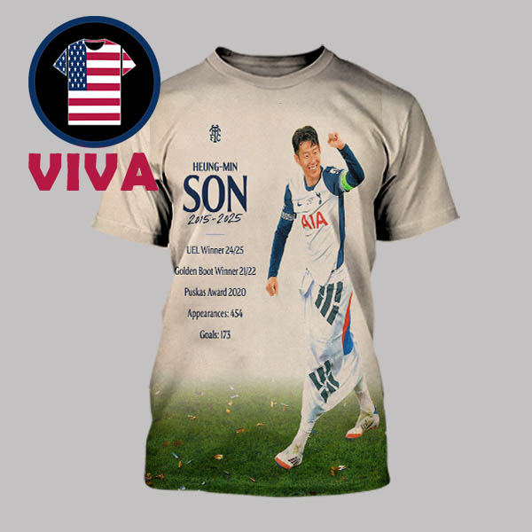 Son Heung Min Leave Totenham Hotspur Thank You For Memories 2015 2025 All Over Print T-Shirt Son Heung Min Leave Totenham Hotspur Thank You For Memories 2015 2025 All Over Print T-Shirt