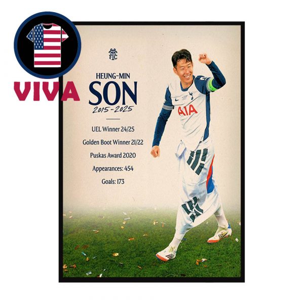 Son Heung Min Leave Totenham Hotspur Thank You For Memories 2015 2025 Home Decor Poster Canvas