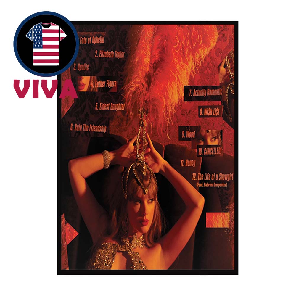Taylor Swift The Life Of A Showgirl Album Cover Tracklist Home Decor Poster Canvas Taylor Swift The Life Of A Showgirl Album Cover Tracklist Home Decor Poster Canvas
