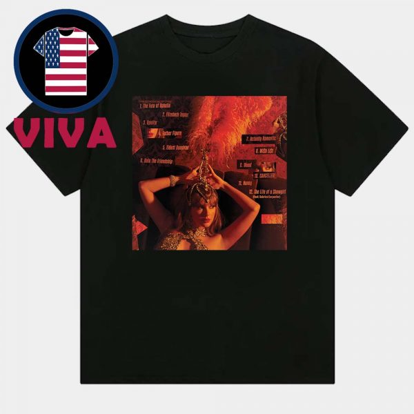 Taylor Swift The Life Of A Showgirl Album Cover Tracklist Unisex T-Shirt