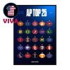Ultimate 136 CFB Ranking 2025 College Football Ranking RJ Young Home Decor Poster Canvas