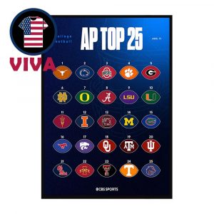 The Preseason AP Top 25 2025 College Football Rankings Home Decor Poster Canvas