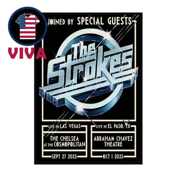 The Strokes Las Vegas And El Paso Texas 2025 Abraham Chavez Theatre September 27th October 1st Home Decor Poster Canvas